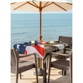 thumbnail image 3 of Outdoor Tablecloth with Umbrella Hole for Patio/Picnic/Party/Camping, American Flag Golf Waterproof Table Cloth Square Cover Washable, 4th of July Farmhouse Vintage Wood Grain (60"x 60"), 3 of 8