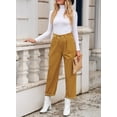 thumbnail image 2 of Asyoly Corduroy Pants for Women Solid Casual High Waisted Straight Leg Pants Loose Comfy Trousers with Pockets, 2 of 7
