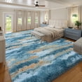 thumbnail image 4 of Janvonne 8x10 Soft Fluffy Area Rugs, Non Slip Floor Mat, Plush Fuzzy Shaggy Floor Rugs for Living Room Bedroom Modern Decor Carpet, Abstract Blue and Yellow, 4 of 8