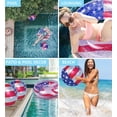 thumbnail image 6 of POZA Inflatable USA Pool Float Tube and Beach Balls - Luxurious American Flag Design with Sparkly Silver Stars Confetti Pool Float and Inflatable Beach Balls, Water Inflatables for Pool, Beach, Lake, 6 of 7