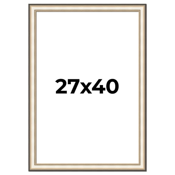 27x40 Frame Gold Silver Plein Aire 2" Inch Wide Moulding Solid Wood Picture Frame | Modena
