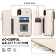 thumbnail image 2 of Wallet Case for Apple iPhone XS Max, with Crossbody Shoulder Strap & Hand Wrist Cards Holder Zipper Pocket Stand Feature Full Protective Shockpoof Phone Case for iPhone XS Max, White, 2 of 7