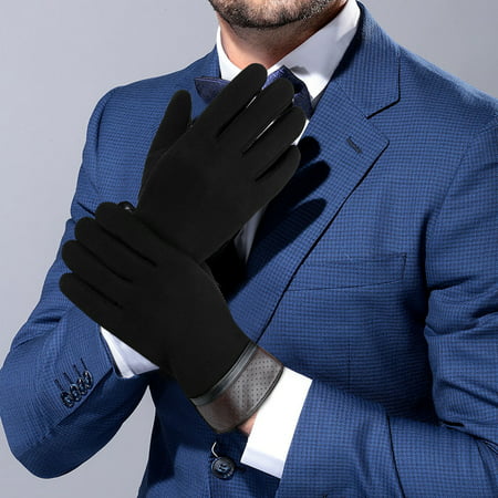 Men Winter Cotton Gloves-Vbiger Touch Screen Gloves Driving Gloves Anti-slip Sports