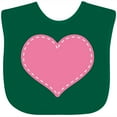 thumbnail image 3 of Inktastic Pink Heart (Stitch Border) Girls Baby Bib, 3 of 4