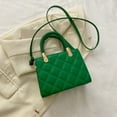 thumbnail image 4 of New artificial leather portable small square bag simple casual shoulder bag crossbody bag - green, 4 of 6