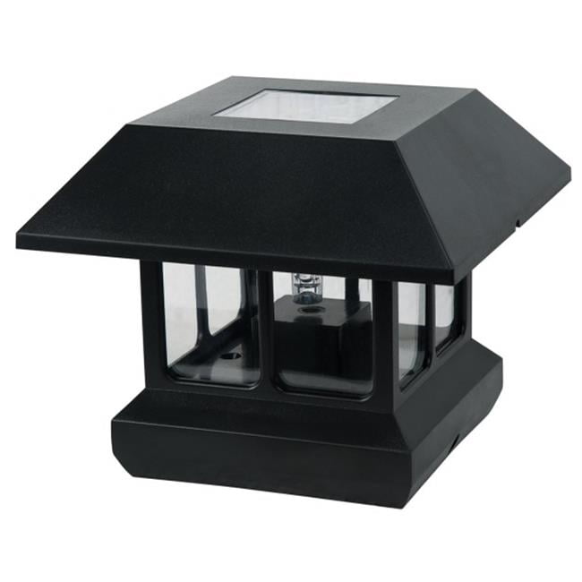 Northern International Black Plastic Solar Post Light With White LED Light & Cle