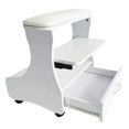thumbnail image 2 of kowaku Repose-Pieds de Pédicure Mobile Tabouret Réglable avec Roues Ensemble d'Outils de Pédicure Support Blanc, 2 of 8