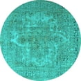 thumbnail image 1 of Ahgly Company Indoor Round Persian Turquoise Blue Bohemian Area Rugs, 7' Round, 1 of 4
