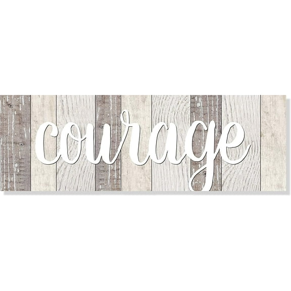 Courage Rustic Wood Wall Sign 6x18