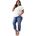 thumbnail image 3 of DARING DIVA Women's Plus Short Sleeve Textured Top 1X White, 3 of 6