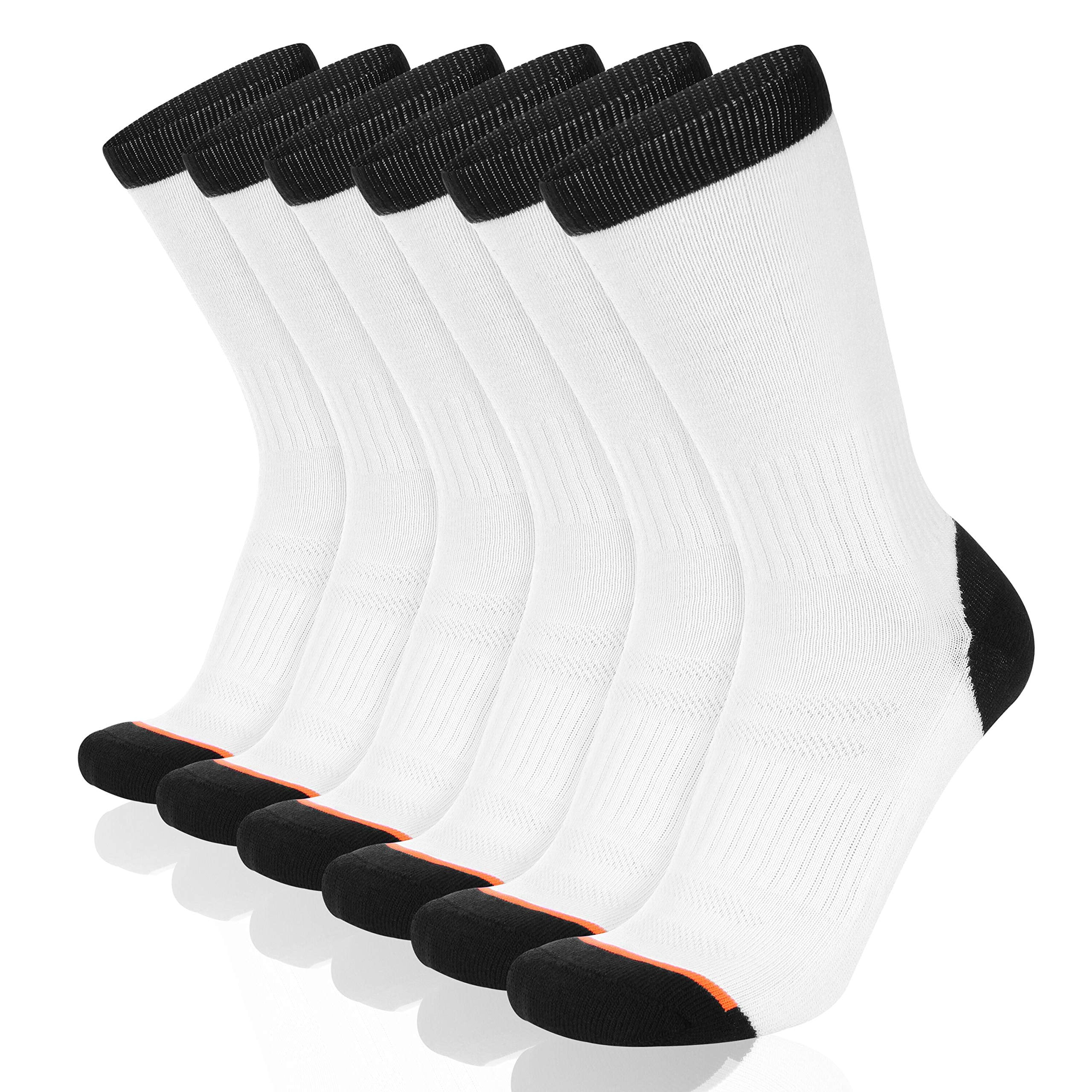 COOPLUS Men's Athletic Crew Socks Men's Thin Cushioned Work Socks 6