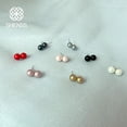 thumbnail image 2 of SHENSS-pendientes de plata de ley 925 para mujer, aretes con forma de concha y Perla, de 3mm a 12mm, de estilo clásico, 2 of 4
