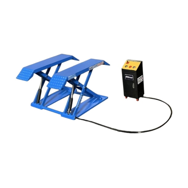 Modelo de elevador a escala 1:64, elevador de automóviles en miniatura, simulación creativa, pintado a mano, juguete de simulación, colección robusta, Azul