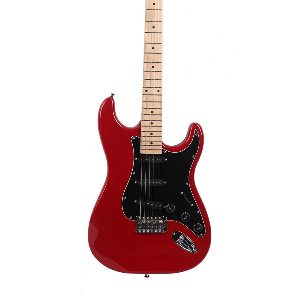 Glarry 22 Frets Basswood Beginner Electric Guitar for Beginners, Red