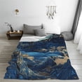thumbnail image 5 of Pofeuu Golden Blue Mountains Print Ultra-Soft Micro Fleece Blanket,for Bed Or Sofa,All Season Throw Blankets Flannel Blanket-80"x60", 5 of 7