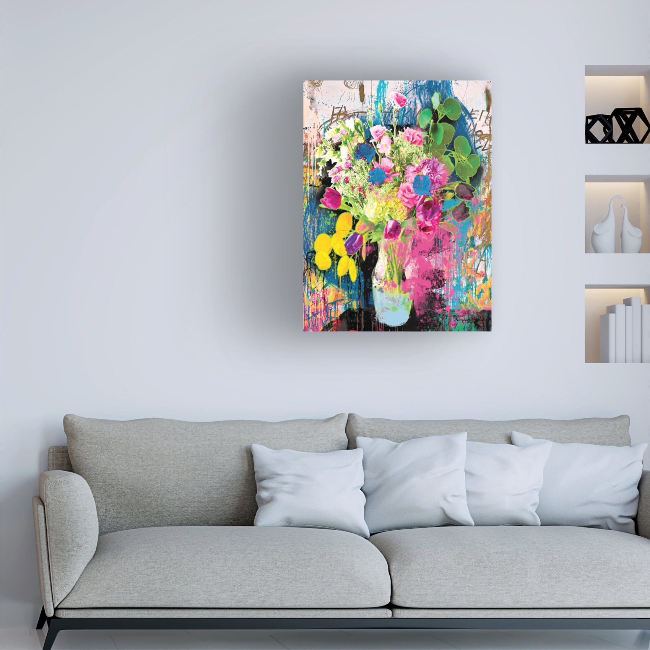 Canvas Wall Art - Porter Hastings 'Urban Bouquet 15' Wall Art for Living Room, Bedroom, or Office Décor by Trademark Fine Art - 18 x 24 Inches
