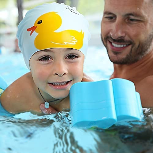 4 Pieces Kids Silicone Swimming Cap 