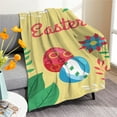thumbnail image 4 of Easter Egg & Bunny Flannel Throw Blanket - Soft Polyester Lightweight Blanket for Sofa Bed & Car (80x120cm Multicolor), 4 of 6