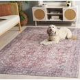 thumbnail image 3 of SAFAVIEH Vintage Serapi Orlando Oriental Machine Washable Area Rug, Red Orange/Blue, 5'1" x 7'6", 3 of 12