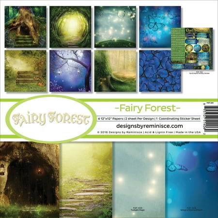 UPC: 0895707514062 | Reminisce Collection Kit 12 X12 -Fairy Forest W/Hollow Tree & Butterflies