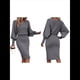 thumbnail image 2 of Suéter de Larga con Cuello Alto y Farol para Mujer, Estilo Formal, Ajustado, Ajustado, Estilo Lápiz, Midi, para Vestir Gris XL, 2 of 7