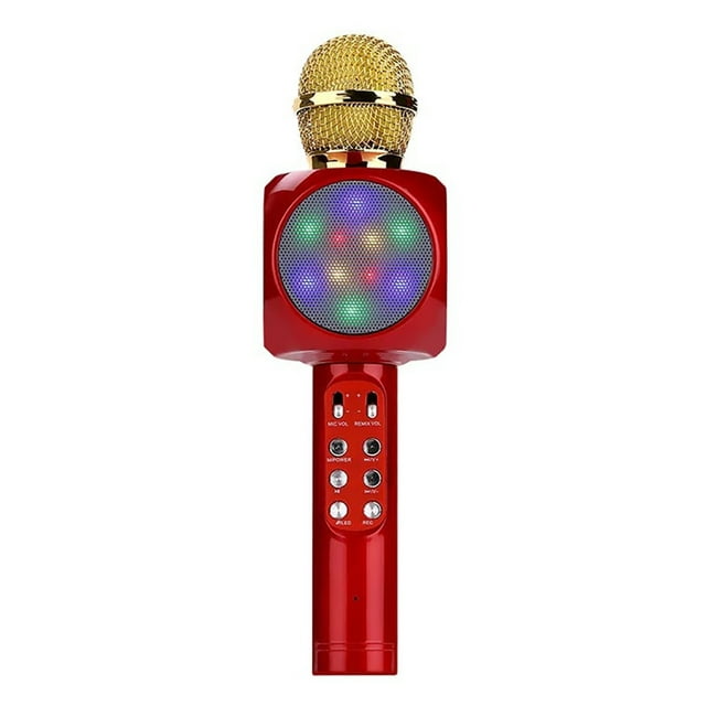 Wireless Microphone Handheld LED Condenser Microphone Karaoke Mic for Phones