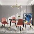 thumbnail image 2 of Set of 4 Velvet Accent Chairs, Tufted Armless Dining Chair with Golden Metal Legs and High Back, Modern Side Chair for Home Living Room, Bedroom, Beauty Room, Dining Room, Pink, 2 of 6