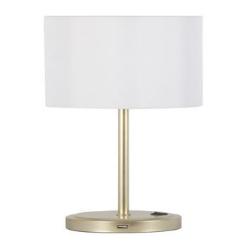 Mainstays Transitional Metal Grab and Go Stick Lamp with USB Port, Gold Finish