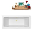thumbnail image 4 of 60" Streamline N320PBR Soaking Freestanding Tub and Tray With Internal Drain in Polished Brass, 4 of 8