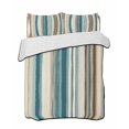 thumbnail image 2 of Quilts Twin Size, Turquoise Beige Soft Comforter Bedding Set for Bed, Boho Vertical Stripes Bohemian Retro Lightweight Quilted Bedspread with Pillow Cover(2 Pieces) for All Season, 68x86 Inch, 2 of 6
