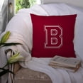 thumbnail image 3 of Letter B Initial Monogram - Maroon and White Fabric Decorative Pillow, 3 of 4