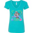 thumbnail image 3 of Inktastic Palm Bay Florida Cute Swimming Manatee Women's V-Neck T-Shirt, 3 of 5