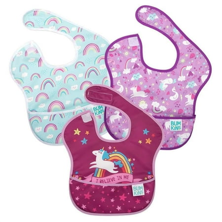 UPC: 0014292645818 | Bumkins Baby Bibs SuperBib 3-Pack Baby & Toddler Ages 6-24 Mos (Rainbows & Unicorns)