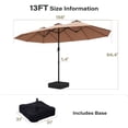 thumbnail image 5 of LAUSAINT HOME 13ft Double Sided Patio Umbrellas with Base & Crank Handle for Garden, Poolside, Beige, 5 of 10