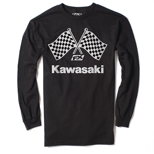 KAWASAKI FINISH LINE MEN'S LONG SLEEVE SHIRT / BLACK (XXL)