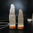 thumbnail image 5 of GKNET Natural Morocco Selenite Crystal Tower Lamp Natural Healing Light w/ USB Cord-Yellow ( Single Color )-6cm, 5 of 9