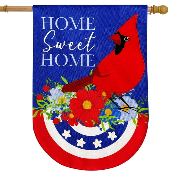 Briarwood Lane Home Sweet Home Cardinal Burlap House Flag