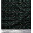 thumbnail image 1 of Soimoi Black Cotton Jersey Fabric Leaves & Filigree Damask Decor Fabric Printed Yard 58 Inch Wide, 1 of 1