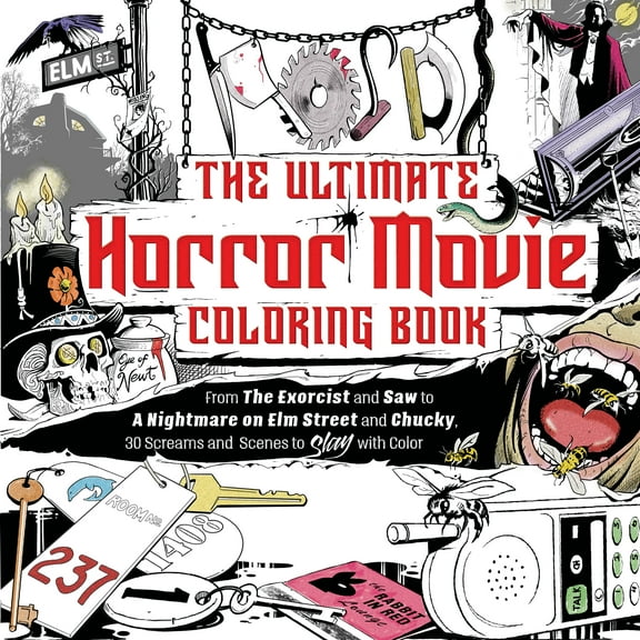 Vernieda Vergara: The Unofficial Horror Movie Coloring Book: From the Exorcist and Halloween to Get Out and Child's Play, 30 Screams and Scenes to Slay with Color, 64 pages (Paperback)