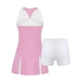 thumbnail image 2 of YONGHS Ensemble de Robe de Tennis Sans Manches pour Filles avec Shorts 2 Pcs Jupe-Culotte Rose 14, 2 of 6
