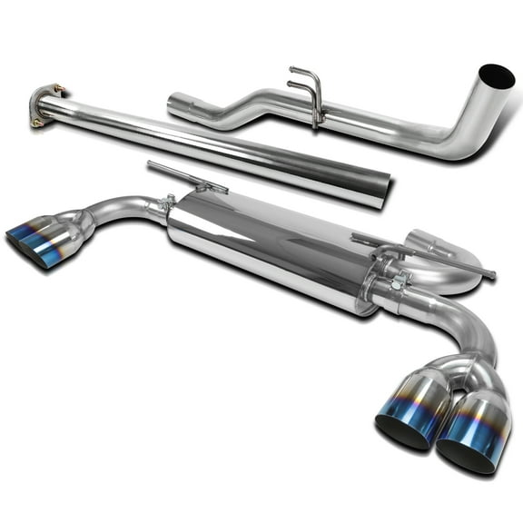 Spec-D Tuning 2.5" S/S Quad Titanium Tip Catback Exhaust System Compatible with 2009-2014 Hyundai Genesis 2.OT