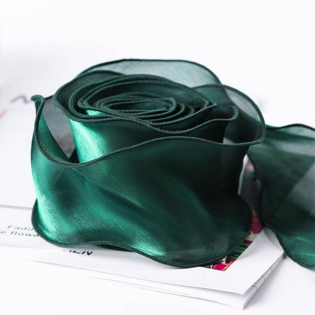 Xiao Hua Cinta de organza de 10 yardas, cinta transparente de polialgodón, cinta brillante para manualidades, para flores, ramos, guirnaldas, envoltura de regalos de boda, A15