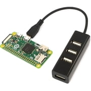 UISHUSO MicroUSB to USB 4 Port Black OTG Hub for Raspberry Pi Zero