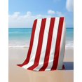 thumbnail image 4 of Red Stripes Beach Towels Oversized Super Absorbent, Simple Red White Texture Lightweight Bath Towel Quick Dry Sets For Bathroom/Pool/Rv Camping/Beach Play/Gym Room/Picnic 23"x47", 4 of 8