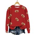 thumbnail image 2 of Sweatshirts for Women Long Sleeve Round Neck Ladies Rugby Print Casual Home Pullover Sweater, 2 of 7