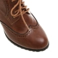 thumbnail image 4 of NECHOLOGY Botas Mujer Zapatos Botines de mujer Botines de mujer, zapatos de cuero Vintage de tamaño de comercio exterior, cómodos y a la , punta redonda, tacón cuadrado, cordones gruesos (Brown, 7), 4 of 7