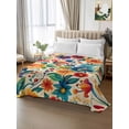 thumbnail image 2 of Vintage Botanical Full Size Flat Sheet, Wrinkleproof & Fadeproof Cooling Flat Bed Sheet Only, Spring Floral Summer Vintage Breathable Soft Bedding Top Sheets 81 x 96 Inches, 2 of 8