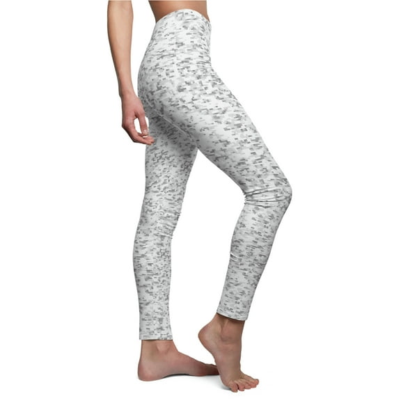 Digital White/Grey Camo Women's Casual Leggings - Camo Color Code 0057