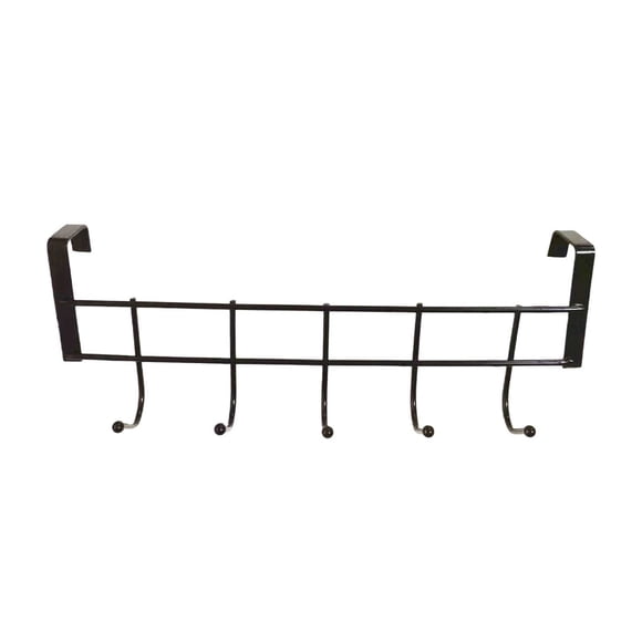 Harpily Hooks for Hanging Over Door Hanger 5 Hooks Stainless Clothes Bathroom Hooks Organizer Hanging Kitchen Dining & Bar Black One Size Black