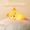 thumbnail image 3 of Lámpara de noche Crrynuo - Iluminación para habitación infantil - Lámpara de noche de zorro de silicona naranja - Control táctil, regulable, temporizador de 20 minutos y recargable por USB, 3 of 6